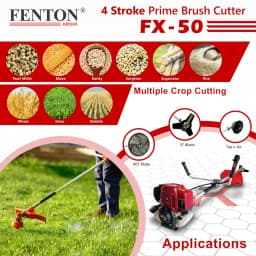 Fenton Krishi Side Pack FX-50 Prime Brush Cutter, 50CC, 4-Stroke, 1.8HP Engine, 750ML Fuel Tank, Best For Gardens, Backyards And Small Fields 4