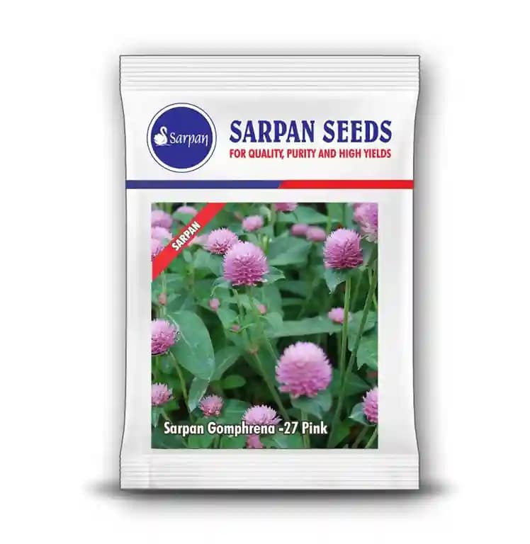 Sarpan Gomphrena-27 Pink Flower Seeds, Best In Germination, Perfect For Indian Conditions - Image 2