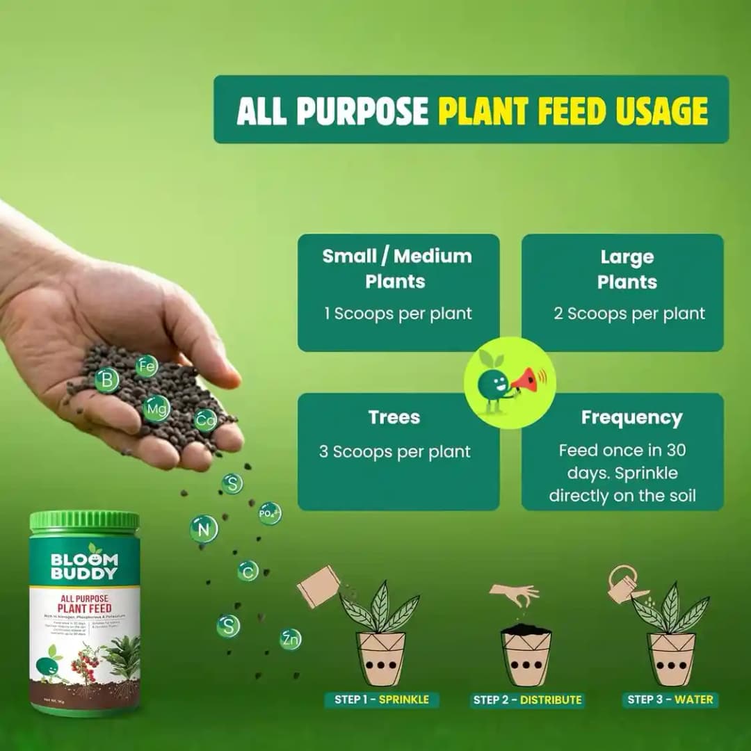 BloomBuddy All Purpose Plant Feed Granules, Organic Slow-Release Fertilizer with NPK & Micronutrients - Image 5