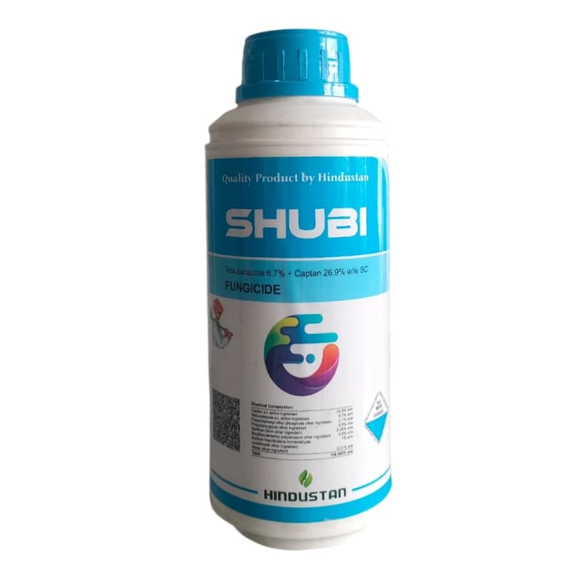 Hindustan Shubi Tebuconazole 6.7% + Captan 26.9% SC Fungicide, Broad-Spectrum, Excellent Crop Protection
