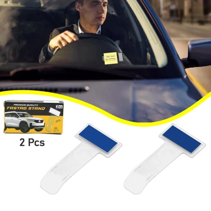 Fastag Windscreen Ticket Holder Clip For Car - Transparent (2 Pcs) - Image 5