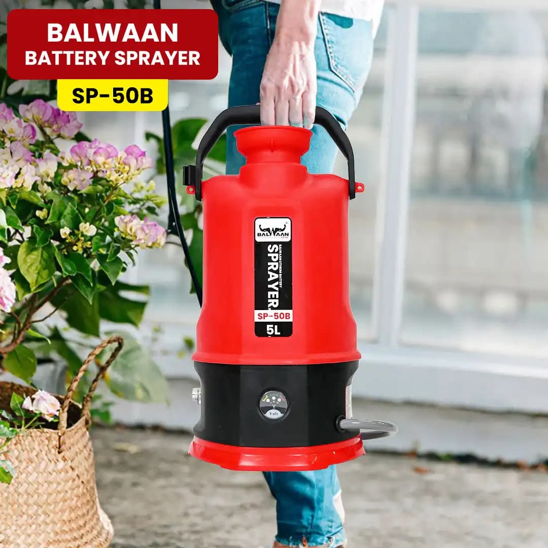 Balwaan SP-50B Li-Ion Garden Battery Sprayer, Battery Operated High-Pressure Sprayer, 5 L Tank Capacity, Use for Gardening, Agriculture and Lawn Care - Image 6