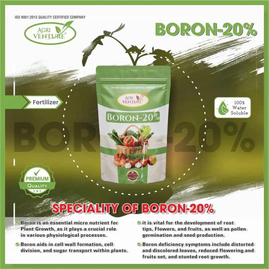 Agriventure BORON-20%, 100% Water Soluble Fertilizer, Improving Flower And Fruit - Image 7