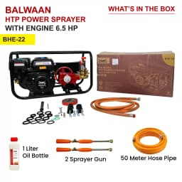 Balwaan BHE-22 Portable Power Sprayer, 4-Stroke HTP Sprayer With 6.5 HP Engine and 196 CC, Suitable for Gardening, Industrial Use and Agriculture Use 8