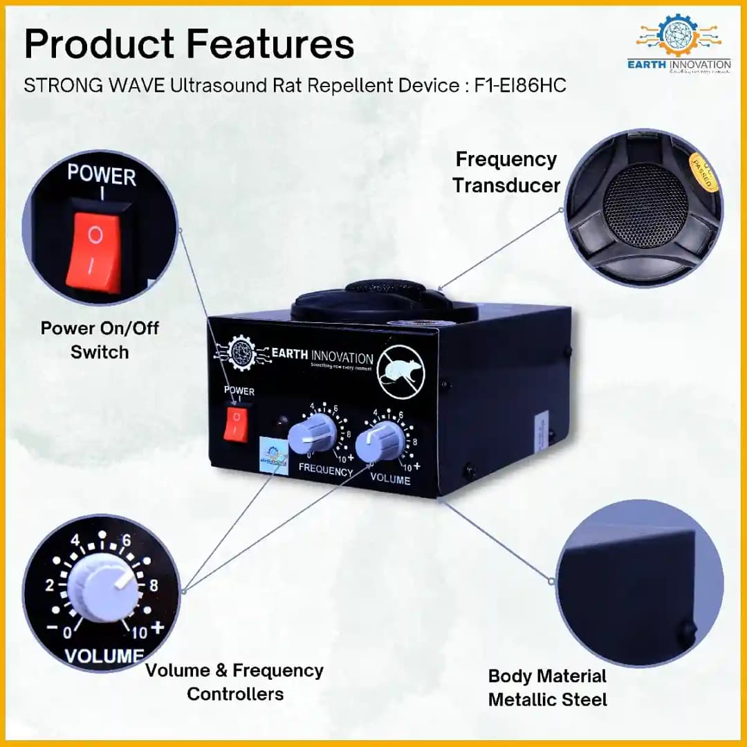 Earth Innovation Ultrasonic Rat and Rodent Pest Repellent Device for Rat, Rodent, Mouse, Squirrel. Can be Use for Home, Office, Kitchen, Store Room - Image 12