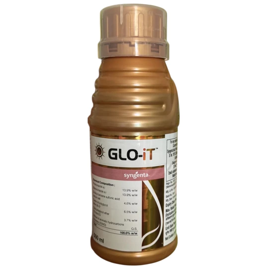 Syngenta GLO-iT Propiconazole 13.9% + Difenoconazole 13.9% EC Fungicide, Enhances Grain Color And Quality In Rice Crop - Image 1