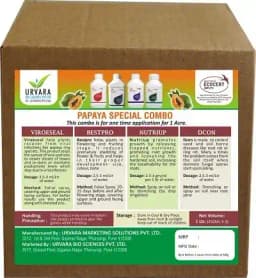 Papaya Special Combo Specially Made For Papaya Plantations, contains anti viral, anti fungal, flowering & fruiting enhancer, biofertilizer 1