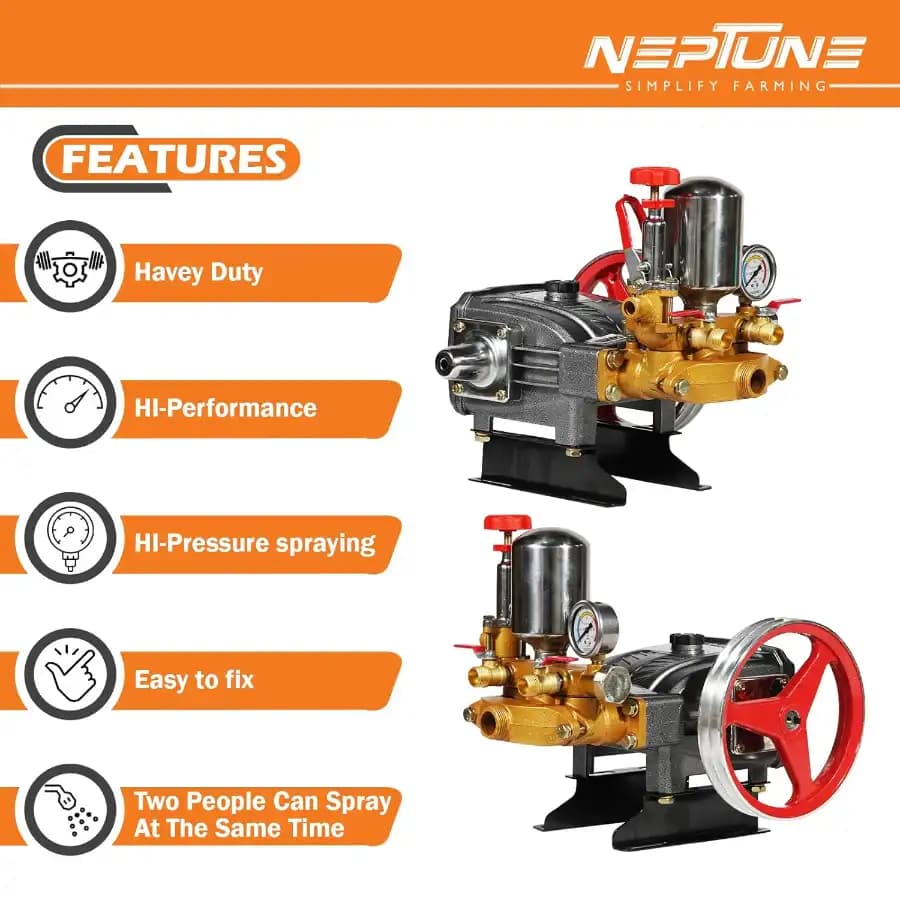 Neptune HTP-Gold-Plus Triplex Sprayer Pump, 30-45 L-Min Output, High Pressure Tractor-Mounted Sprayer Pump, Pesticide, And Car Wash Solutions - Image 5