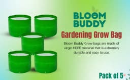BloomBuddy HDPE Grow Bags 200 GSM, Round Sizes, Various Sizes, UV Treated, Best For Terrace Gardening, Balcony Gardening. 4