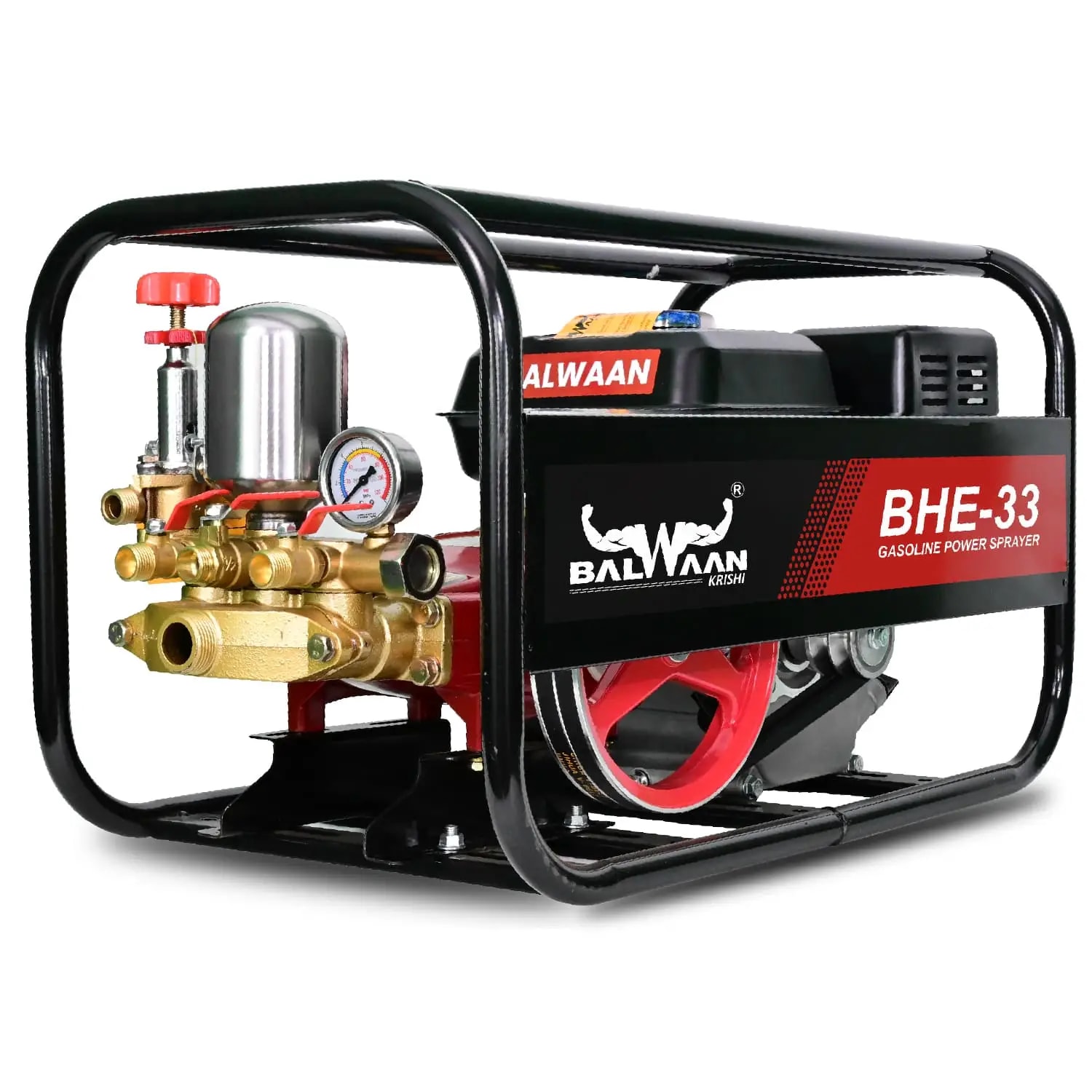 Balwaan BHE-33 Portable Power Sprayer, 4 Stroke HTP Sprayer With 6.5 HP Engine and 196 CC