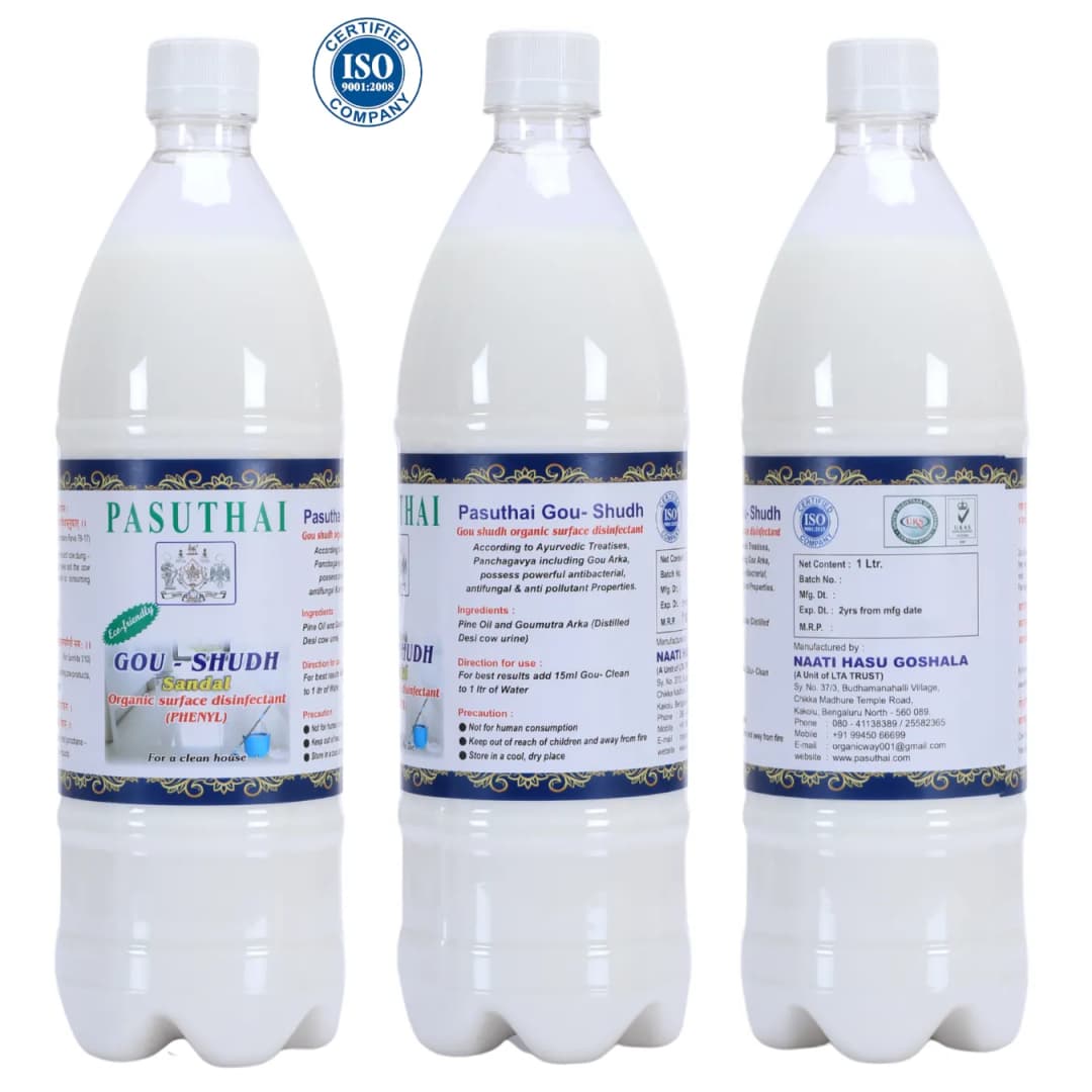 Pasuthai Gou Shudh Organic Surface Disinfectant, Floor Cleaner Phenyl (SANDAL), Chemical Free, Kills 99.9% Germs - Image 2