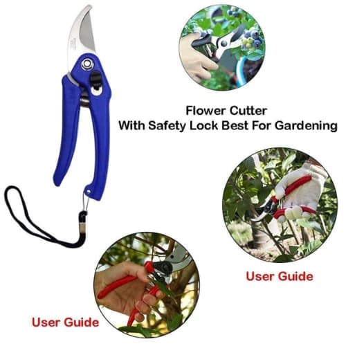 Stainless Steel Garden Scissors, Flower Cutter With Soft Grip Handle For Pruning, Trimming & Gardening - Image 7