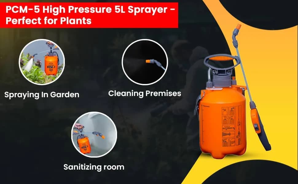 Pad Corp PCM-5 High Pressure 5 L Sprayer, Perfect for Plants, Gardening, Cleaning, and Sanitizing, Light and Versatile - Image 16