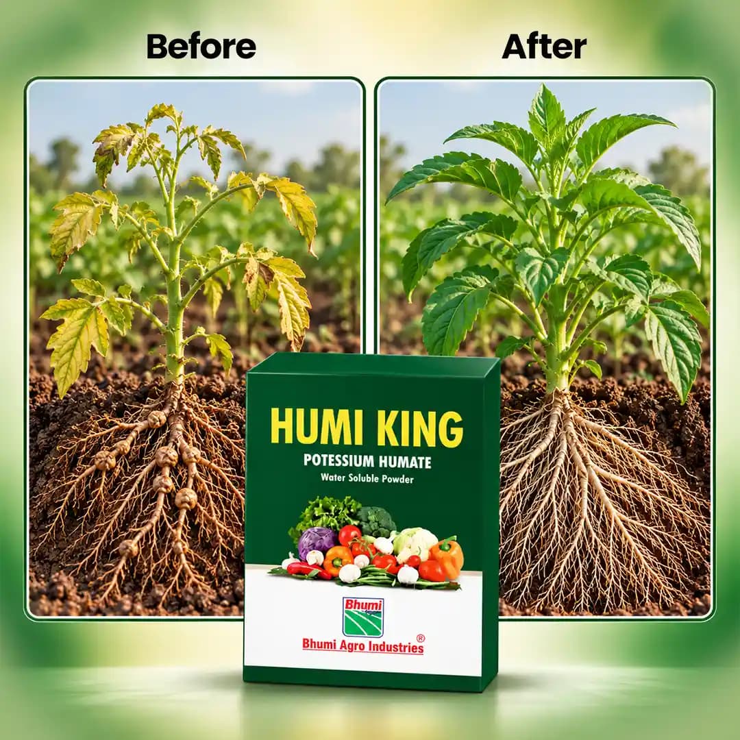 Bhumi Humiking (Potassium Humate 40%) Plant Growth Promoter, Helps In The Growth Of Roots And Increases The Branching Of Roots. - Image 2