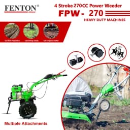 Fenton Krishi FMW-270 Mini Weeder, 270CC, 4-Stroke, 9HP Engine, 3.6L Fuel Tank, Best For Cultivation And Rotary And PTO 2