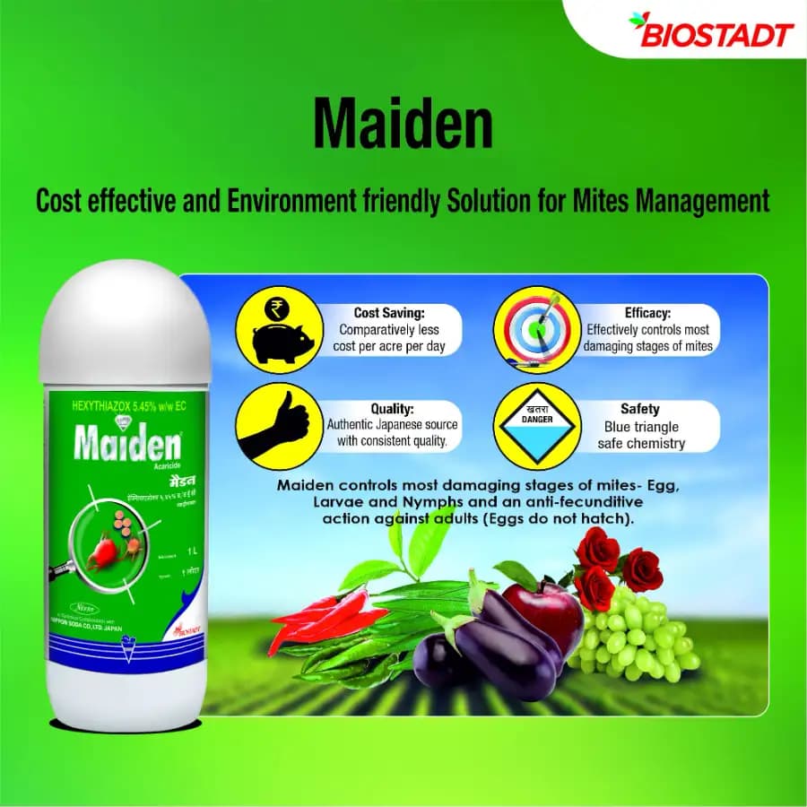 Biostadt Maiden Hexythiazox 5.45 EC Broad Spectrum Acaricide, Insecticide,Compatible with Many Kinds of Pesticides - Image 3