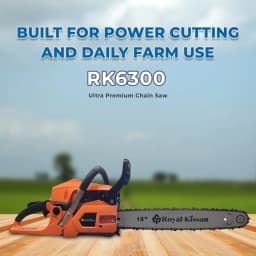 Royal Kissan RK6300 Ultra Premium 18 Inch Chain Saw, RK-CSP-UP63-18, 63CC 2-Stroke Petrol Engine for Woodcutting, Farm, Garden & Ranch Use 2