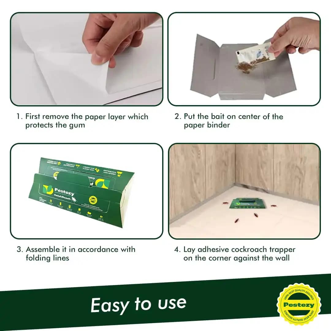 Pestezy CatchRoach Cockroach Trap, Non-Toxic, Eco-Friendly, Sticky Glue Traps For Home And Kitchen - Image 3