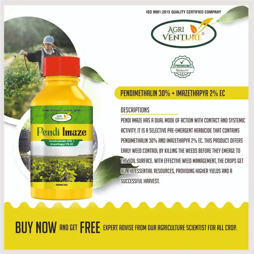 Agriventure Pendi Imaze Pendimethalin 30% + Imazethapyr 2% EC Herbicide, Effective For Extended Protection - Image 2