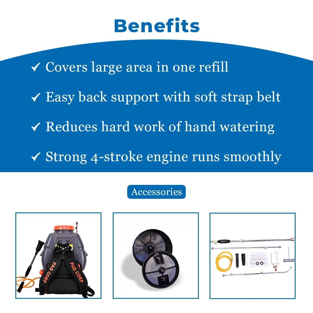 Pad Corp Suzo Max Power Sprayer, 4 Stroke Petrol Engine Operated Power Sprayer, 20 Liter Capacity - Image 4