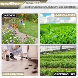 Neptune Max-14-Plus Backpack Battery Sprayer, Dual Pump 12V 14AH, 20L Tank, Output 10-13 LPM with 5 Nozzles, Include Italian Gun for Farming & Garden 9