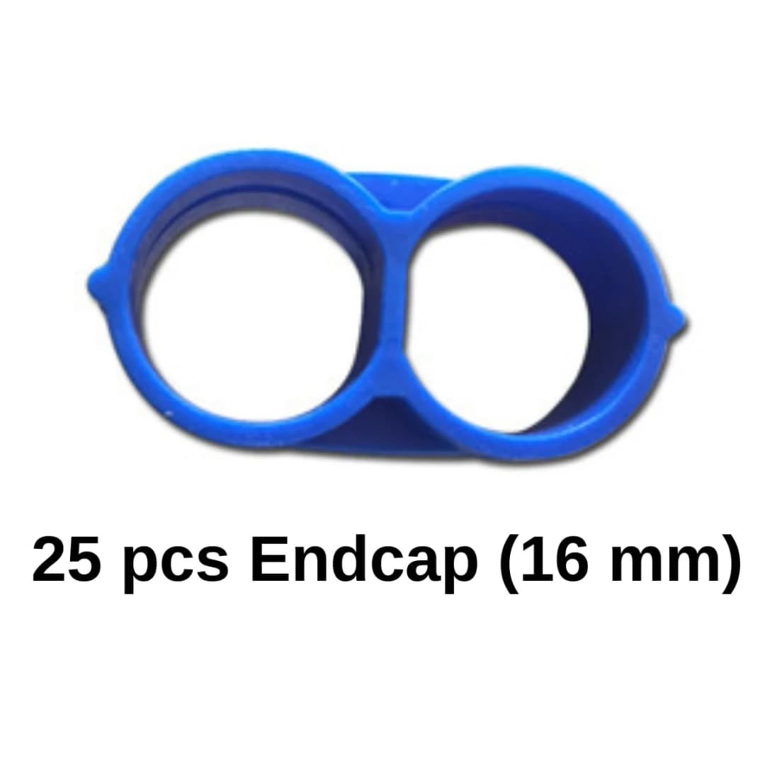 Radhe Agri Drip Irrigation Accessories Set 16mm, ABS Plastic, Multicolour, Elbow, Straight Connector, End Cap, Tee, Drip Cock (Each 25 Pcs) - Image 6