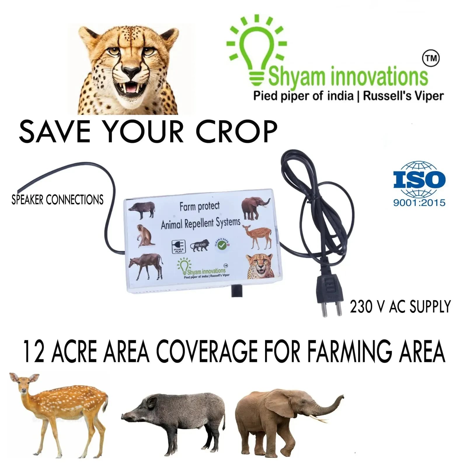 Shyam Wild Animal Repellent System For Farm Area with Ultrasonic & Motion Sensor - Image 4