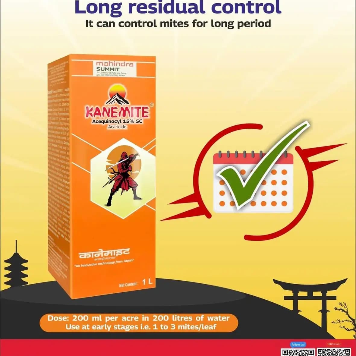 Mahindra Kanemite Acaricide - Acequinocyl 15% SC - Image 1