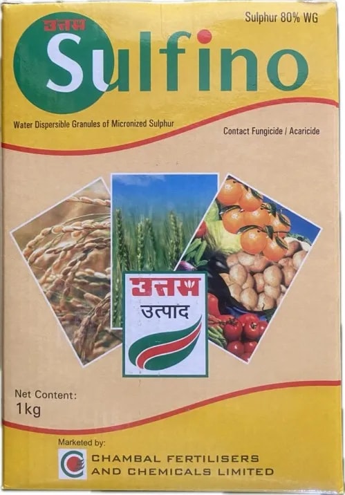 Uttam Sulfino Sulphur 80% WG Fungicide, Recommended For The Control Of Powdery Mildew