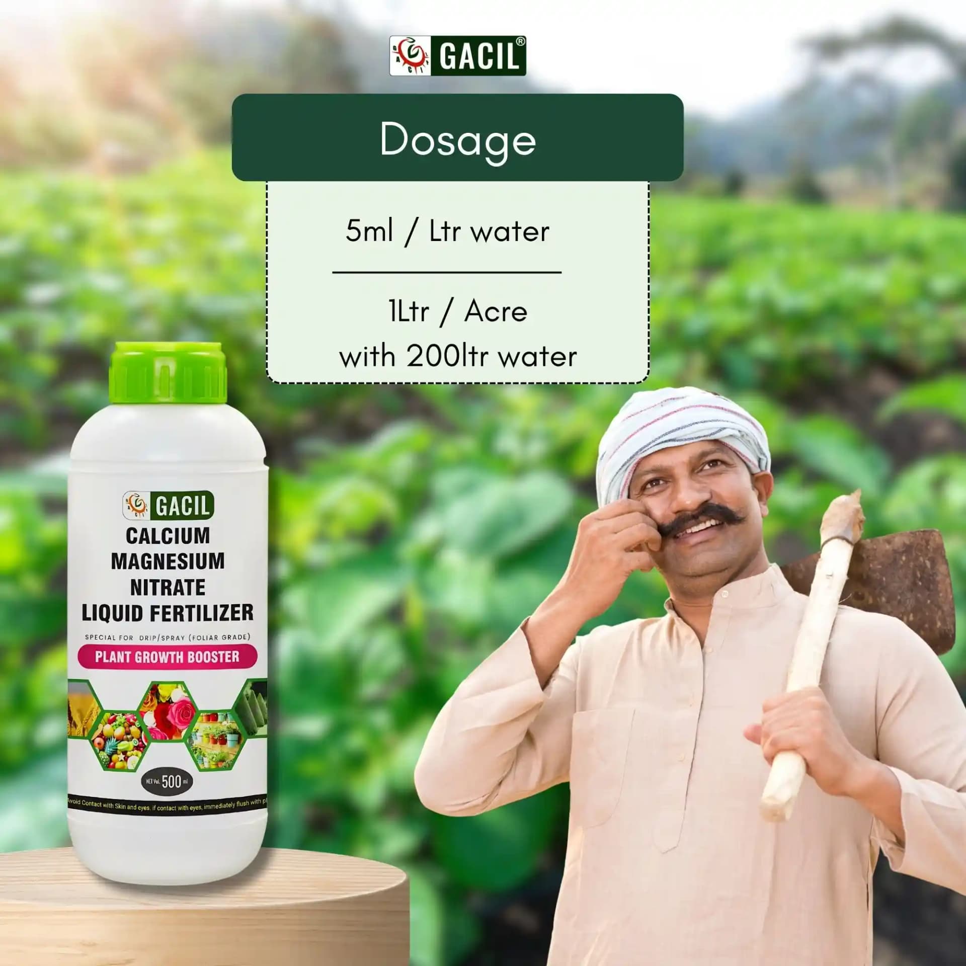 जीएसीआईएल कैल्शियम मैग्नीशियम नाइट्रेट लिक्विड माइक्रोन्यूट्रियेंट खाद - पौधों की वृद्धि के लिए। - Image 7