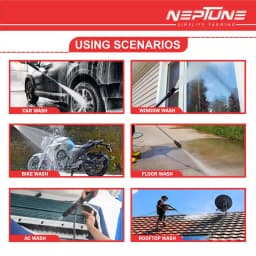 Neptune PW-1000-FX Portable High Pressure Washer, 1800W, 120 Bars, 10L-Min Flow Rate, 6 Meter Hose, Ideal for Washing Cleaning And Household 8