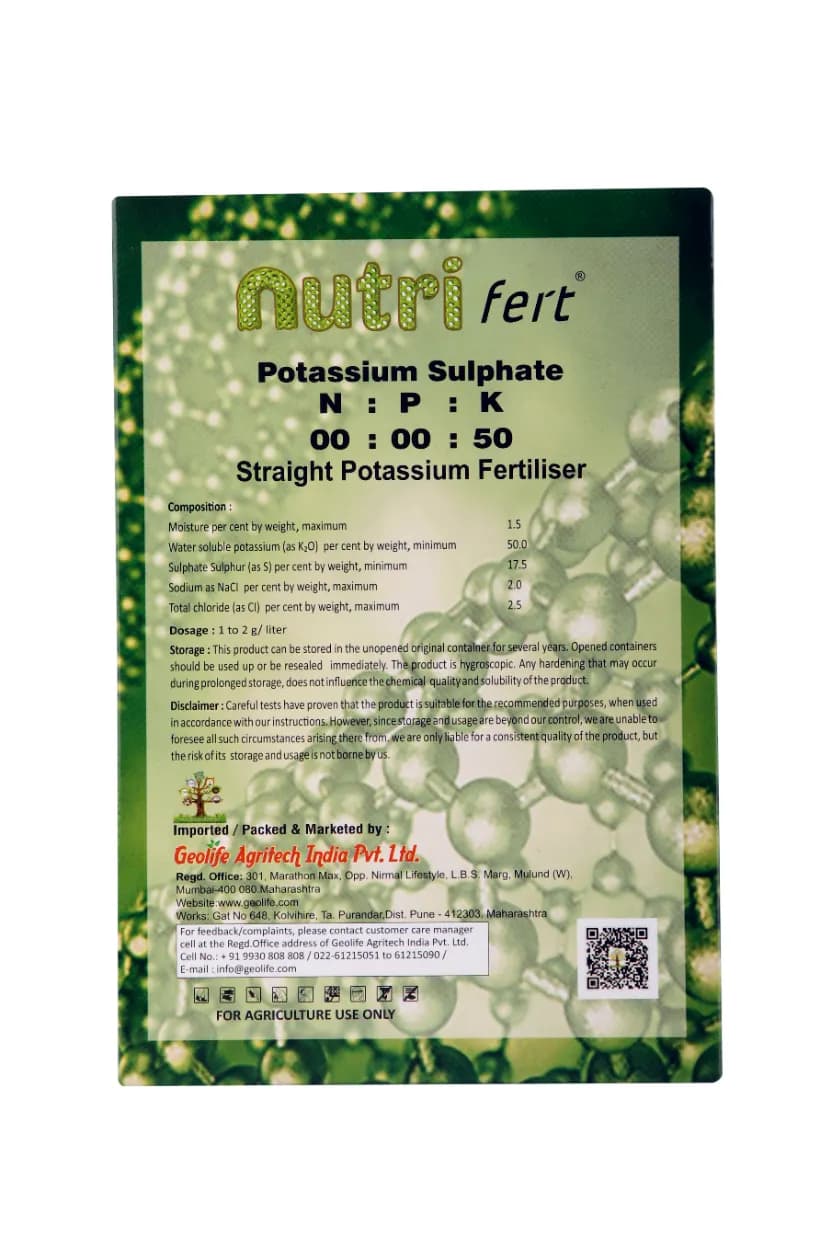 Geolife Nano Fert NPK 00:00:50 Water Soluble Fertilizer, Helps In Application Of Potassium Enriched Water Soluble Fertilizer Protein Production - Image 4