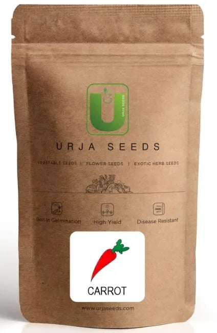 Urja Early Nantes Imported Carrot Seeds, Cylindrical Shape With Blunt End