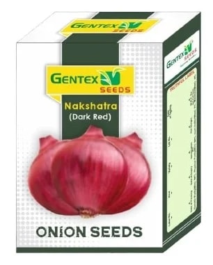 Gentex Nakshatra Onion Seeds (Dark Red) Pyaaj Ke Beej, Kanda Seeds, Attractive Red and Medium Spicy