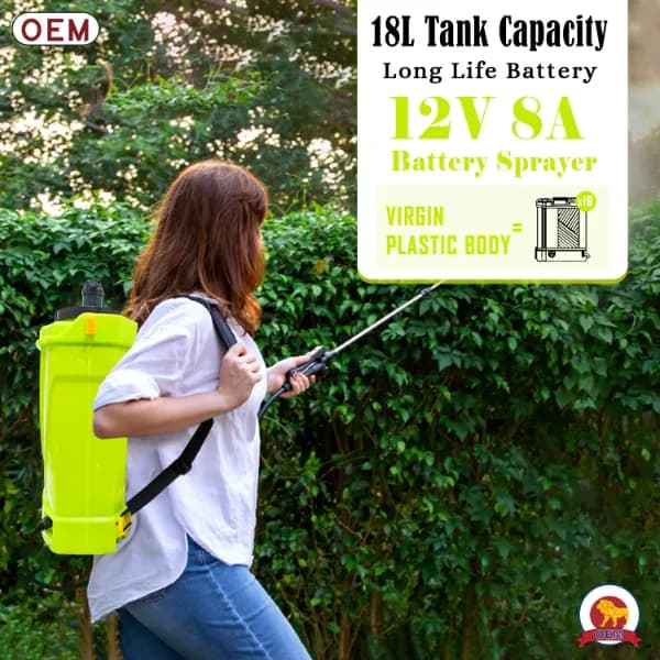 OEM 2 In 1 Manual and Battery Operated Multipurpose Sprayer 12Vx8A (18L Capacity), Agriculture Sprayer Pump, High-Pressure Pesticide Sprayer - Image 4