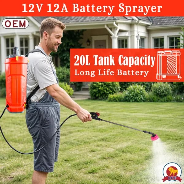 OEM 2 In 1 Battery and Manual Operated 12Vx12A (20L Capacity) Knapsack Sprayer With Free Gun, Heavy Battery, Heavy Copper Motor For High Pressure - Image 5
