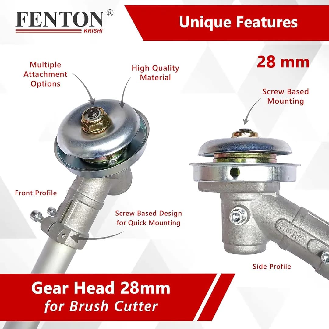 Fenton Krishi FTK-GH-SP Gear Head For Side Pack Brush Cutter (28 mm), Fuel Grass Trimmer (Automated Feed) - Image 3