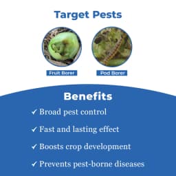 नागार्जुन प्रोफेक्स सुपर प्रोफेनोफोस 40% + साइपरमेथ्रिन 4% ईसी, लर्वा प्रकार के कीटों के लिए उपयोग किया जाता है, सभी सब्जियों पर उपयोग किया जाता है 3