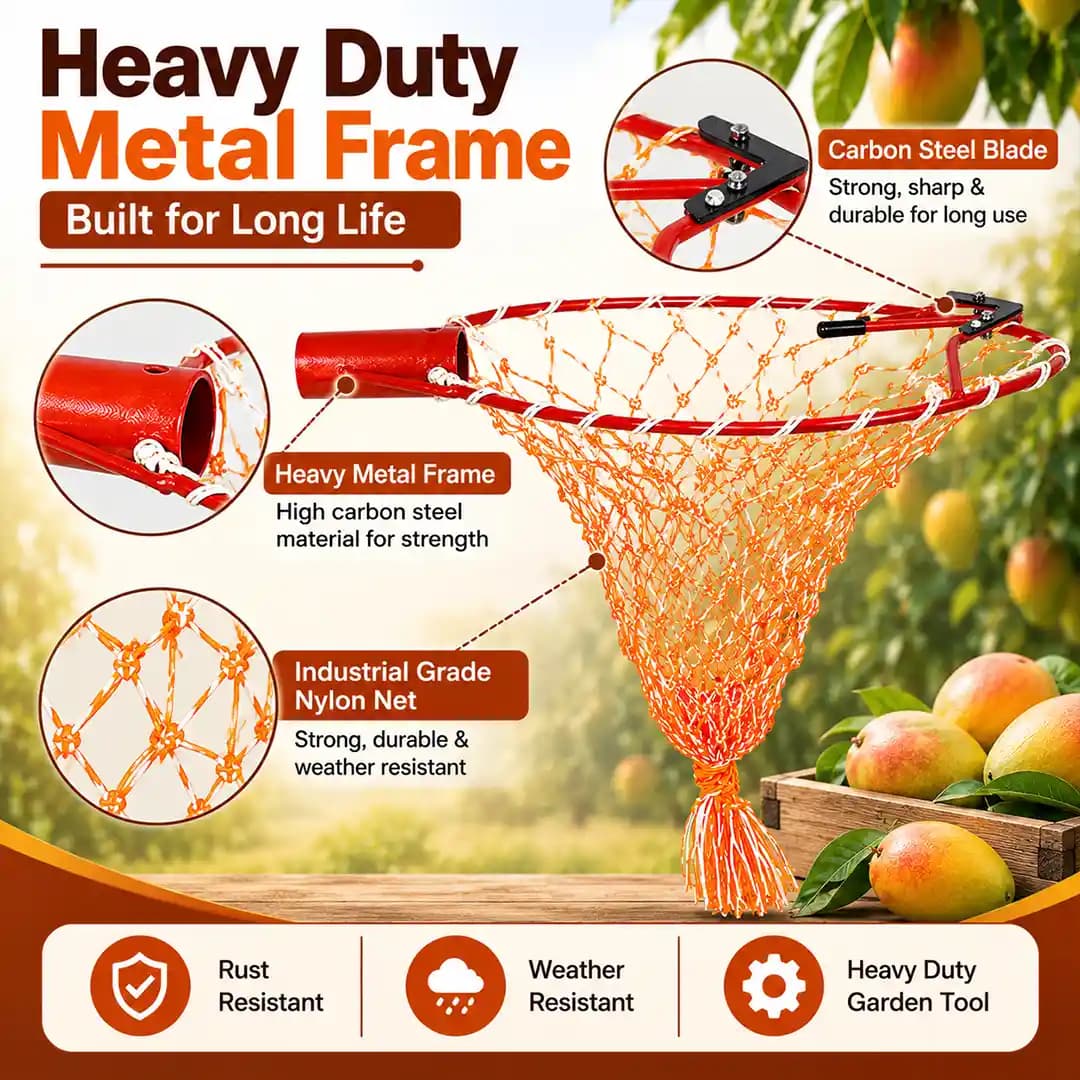 Mango Plucker Without Handle, Heavy Material Industrial Grade Nylon with High Carbon Steel Blade - Image 2