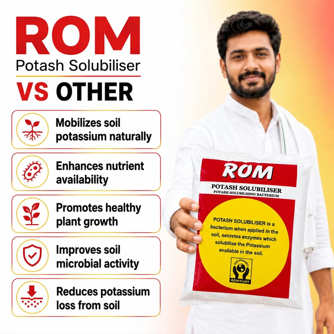 रोम पोटाश सॉल्यूबिलाइज़र (जैविक उर्वरक) मिट्टी में पोटेशियम को गतिशील बनाने के लिए - Image 2