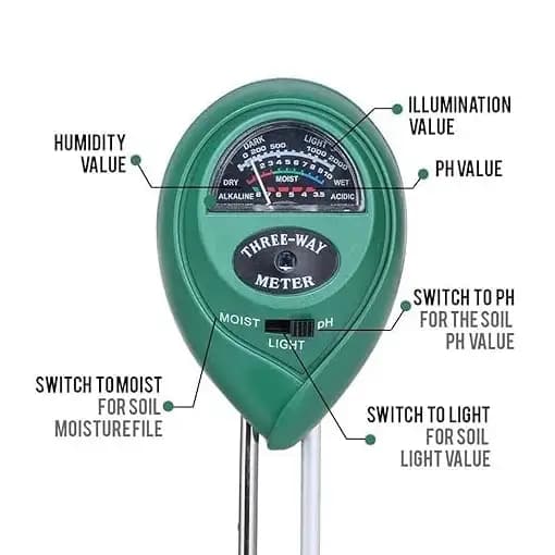 Soil Tester 3 In 1 Plant Moisture Sensor, Sunlight And pH Meter For Garden Lawn Indoor Outdoor Use - Image 2