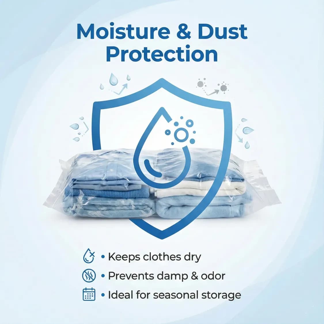 Vacuum Storage Bags with Suction Pump & Shirt Clips Big Capacity Space Saver Set (5 Pcs Set) - Image 8