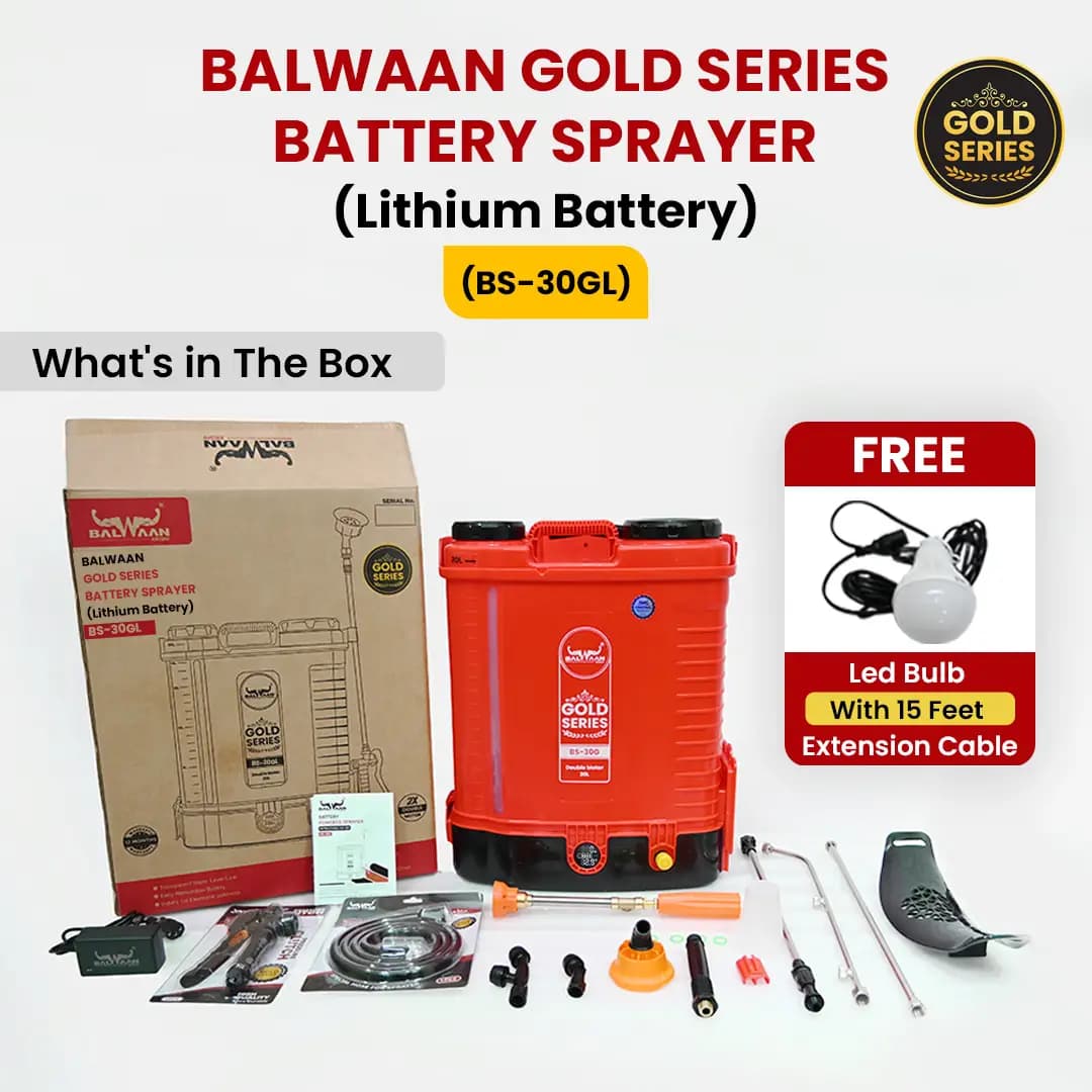 Balwaan BS-30GL Gold Series Double Motor Battery Sprayer, India\'s First Digital Battery Indicator, 12 Volt x 12 Amp, 20 L Tank - Image 3