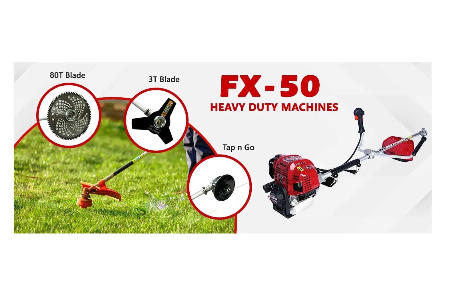Fenton Krishi Side Pack FX-50 Pro Brush Cutter, 50CC, 4-Stroke, 2.5HP Engine, 750ML Fuel Tank, Best For Gardens, Backyards And Small Fields - Image 4