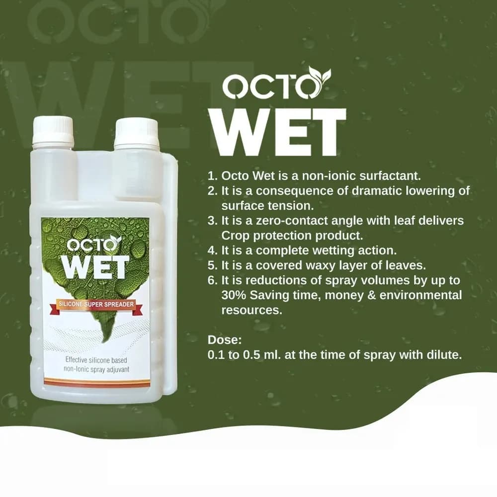 Octopus Octo Wet Spreader, Effective Silicon Based Non-Ionic Spray Adjuvant, Serves As a Super Spreader, Penetrator, Sticker, and Activator - Image 2