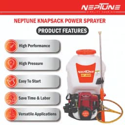 Neptune Model-900 Knapsack Power Sprayer, 4-Stroke 35CC Petrol Engine, 20L Tank, 2 Types Spray Guns Included, Ideal for Farming, Agriculture & Garden 8