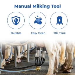 Vinspire 20 Litre Single Bucket Milking Machine, Stainless Steel Tank, 0.75 HP Motor 3