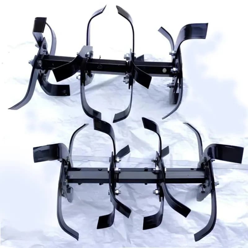 AJ Kisan Heavy Duty Diesel Rotavator Set For Power Tiller. 32 Pcs Blade, 2 Shaft, 2 Side Disc And 32 Pcs Nut, Ideal For Dry Land Cultivation - Image 2