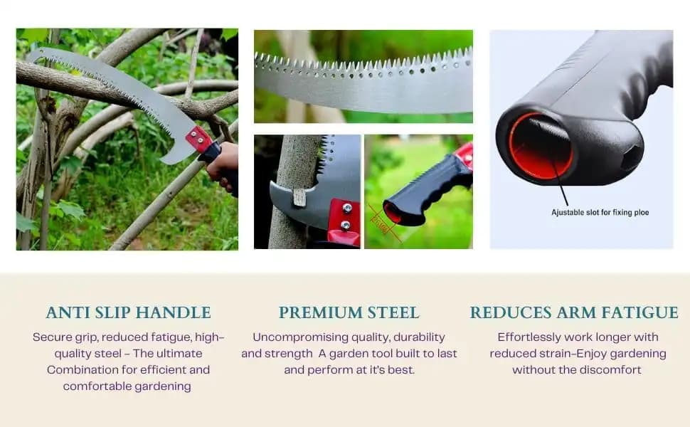 Radhe Ultra Touch Professional Pruning Saw, Tree Cutting Wood Cutting Tools, Curved Blade Chromium Steel 3 Edge Sharpen Teeth (Multicolor) - Image 5