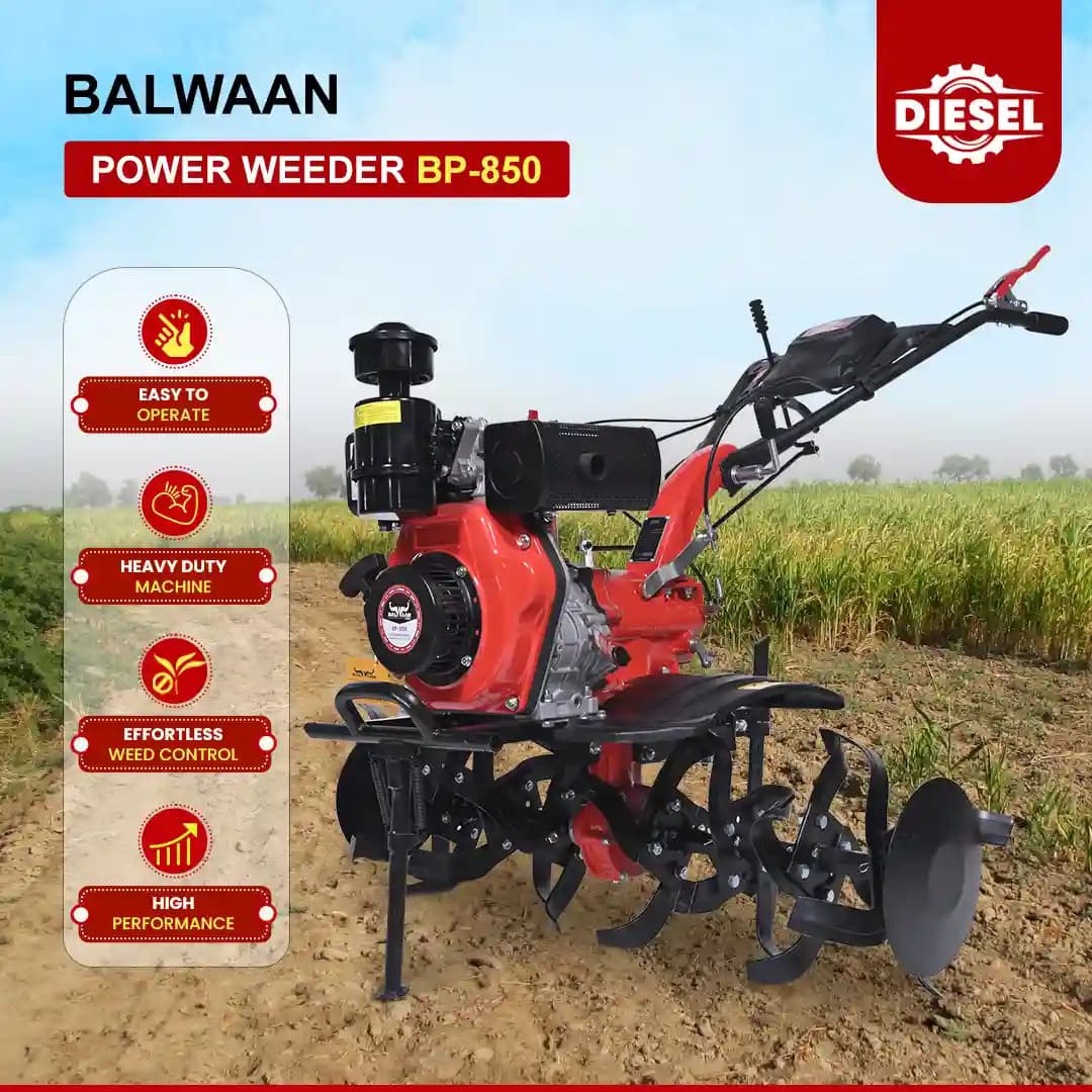 Balwaan BP-850 5.5 HP Diesel Power Weeder, 247CC, 32 Blades, 4-Stroke Engine, Easy Start Mechanism - Image 5